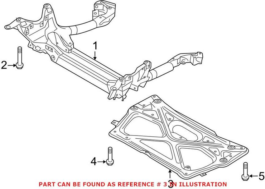 Audi Engine Cradle Brace 4H0399345Q